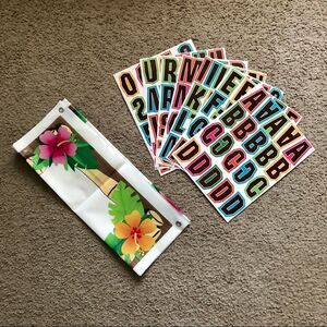 Tropical Luau Customizable 65 in. Banner  & Letters NWOT